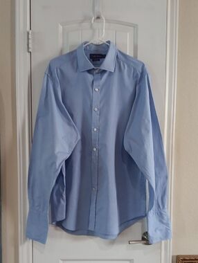 VTG Ralph Lauren Purple Label French Cuff Shirt Spread Collar Made in GB